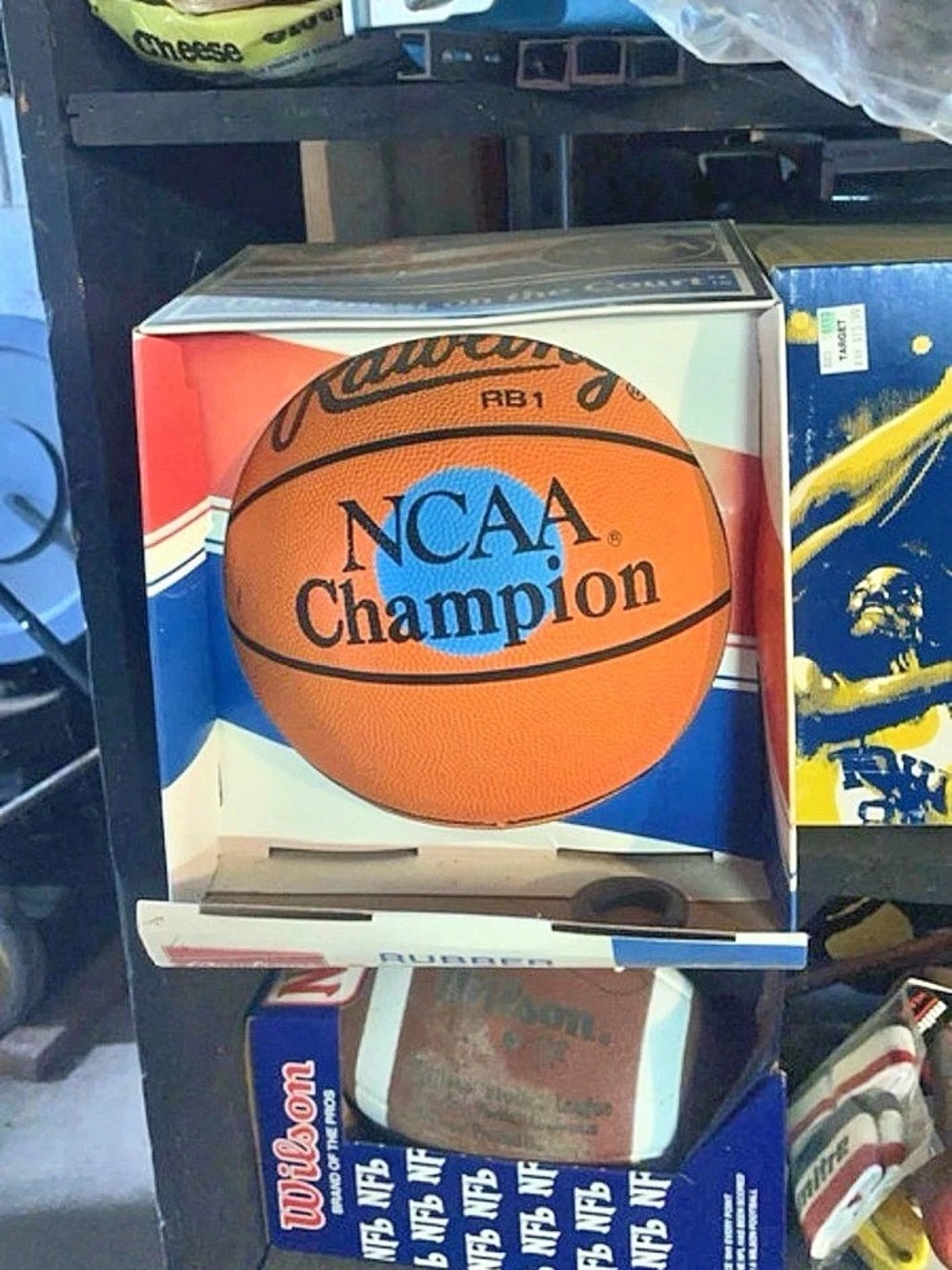 Vintage Rawlings NCAA Champion Basketball in Orange & Blue Like New